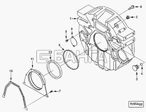 Cummins B180-20 Схема FH9377-02 Картер маховика-20 banga.ua